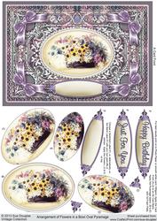 Arrangement of Flowers in a Bowl A5 Oval Pyramage