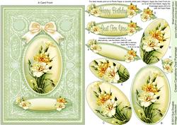 Cream Carnations A5 Oval Pyramage