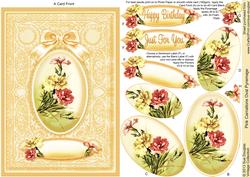 Pink Carnations A5 Oval Pyramage