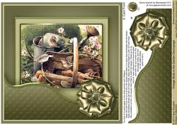 Vintage Birds in the Garden 8in x 8in Decoupage