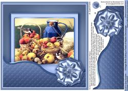 Vintage Birds Eating a Feast of Apples 8in x 8in Decoupage