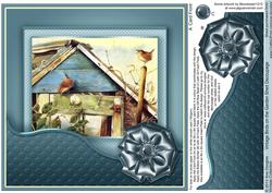 Vintage Birds on the Garden Shed 8in x 8in Decoupage