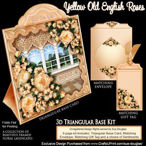 Triangular Base Kit Yellow Old English Roses