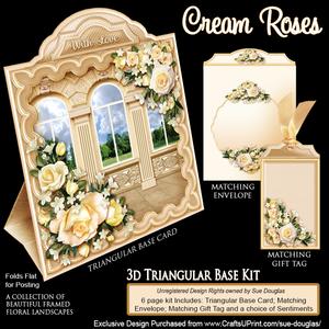 Triangular Base Kit Cream Roses