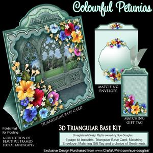 Triangular Base Kit Colourful Petunias