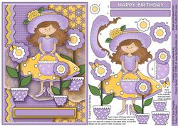 Fancy Girl Lilac Cutie Sheet, Decoupage, Step by Step