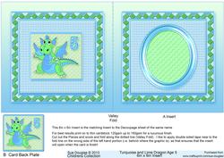 Turquoise and Lime Dragon Age 5 6in x 6in Insert