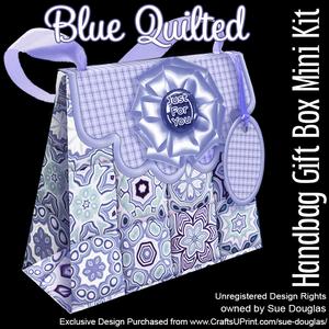 Handbag Gift Box Blue Quilted
