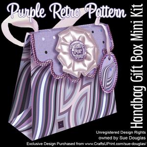 Handbag Gift Box Purple Retro Pattern