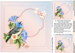 Blue Feathered Friend 8in x 8in Insert Plate