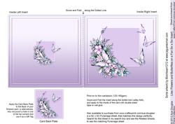 Lilac Flowers and Butterflies on a Fan 5in x 5in Insert