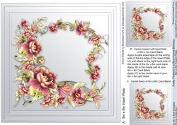 Pretty Flowers in a Blue Frame Birthday 8in x 8in Insert Pla