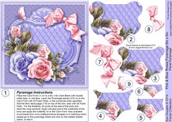 Pink & Blue Roses 6in x 6in Panel Pyramage