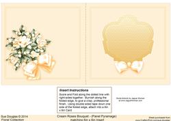 Cream Roses Bouquet Matching 6in x 6in Insert