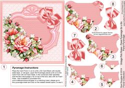 Vintage Pink Roses 6in x 6in Panel Pyramage