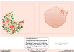 Coral Roses Matching 6in x 6in Insert