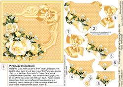 Cream Roses 6in x 6in Panel Pyramage