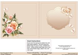 Roses and Butterflies Matching 6in x 6in Insert