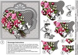 Pink Roses Bouquet 6in x 6in Panel Pyramage