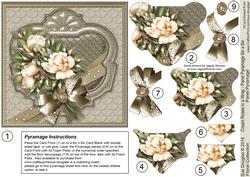 Cream Roses in a Wrap 6in x 6in Panel Pyramage