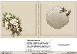 Cream Roses in a Wrap Matching 6in x 6in Insert