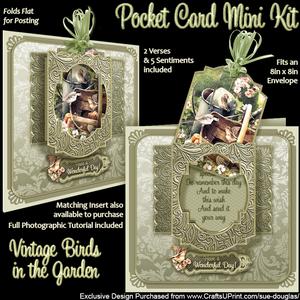 Vintage Birds in the Garden Pocket Card Mini Kit