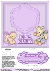 New Baby in a Crib Pocket Card Matching 8in x 8in Insert Pla