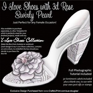 I Love Shoes Kit Swirly Pearl with 3D Rose
