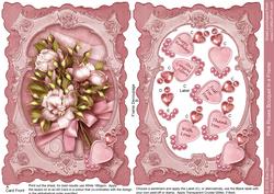 Pink Roses Bouquet in a Frame, Birthday, Decoupage Step by Step