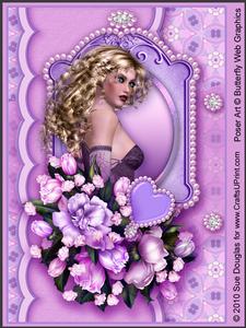 Kira Cameo Lilac Kit, 6 Pages, Including Decoupage Step by Step