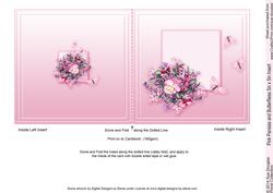 Pink Pansies and Butterflies 5in x 5in Insert