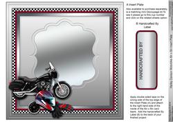 Harley Davison Motorbike 8in x 8in Insert Plate