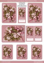Pink Roses Bouquet Floral Toppers