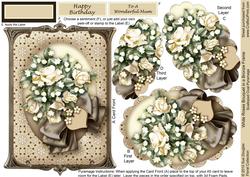White Roses Bouquet in a Bronze Frame Pyramage