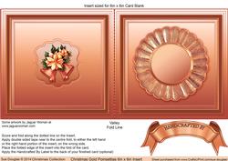 Christmas Gold Poinsettias Matching 6in x 6in Insert