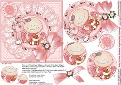 Baby Girl with Broiderie Anglaise Doily 6in x 6in Pyramage