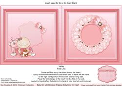 Baby Girl with Broiderie Anglaise Doily Match 6in x 6in Inse