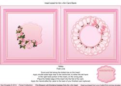 Pink Blossom with Broidery Anglaise Doily Matching 6x6 Inser
