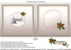 Christmas Snowscene with Holly Spray Matching 6 x 6 Insert