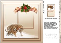 Tiger and Cub Playing in the Snow Matching 8in x 8in Insert