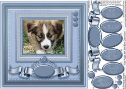 Cute Puppy with Blue Eyes 8in x 8in Quick Card