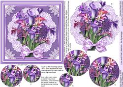 Lilac and Pink Lilies 6in x 6in Pyramage