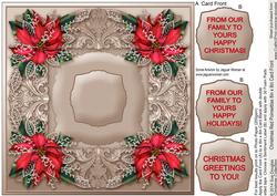 Christmas Red Poinsettias Quick Card Front