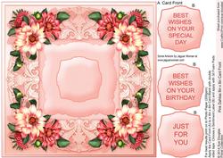 Pink Dahlias Quick Card Front