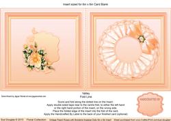 Vintage Peach Roses with Broiderie Anglaise Doily 6x6 Insert