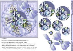 Blue Roses with Broiderie Anglaise Doily 6in x 6in Pyramage