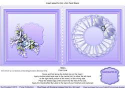 Blue Roses with Broiderie Anglaise Doily Matching 6x6 Insert