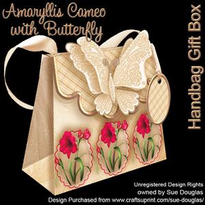 Handbag Gift Box Amaryllis Cameo with Butterfly