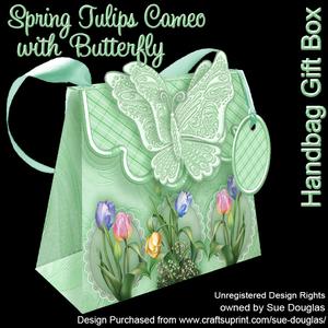 Handbag Gift Box Spring Tulips with Butterfly
