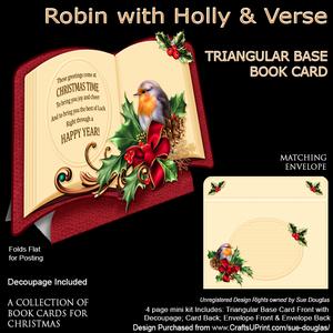 Christmas Book Robin and Holly with Verse